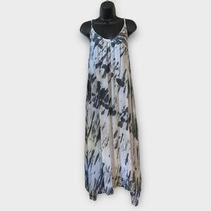 EARTHBOUND Grey Tie Dye Sleeveless Scoop Neck Boho Flowy Maxi Dress Size Small